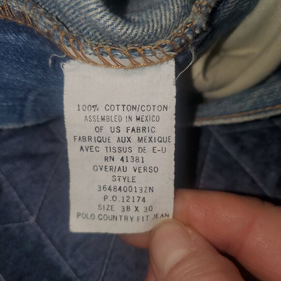 Vintage Polo Ralph Lauren Men’s 38x29 Dungarees Country Fit Straight Denim Jeans - Picture 13 of 14